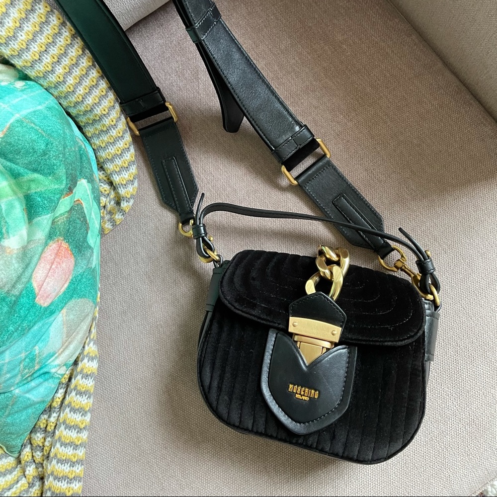 Leather and Velvet bag - Moschino Couture